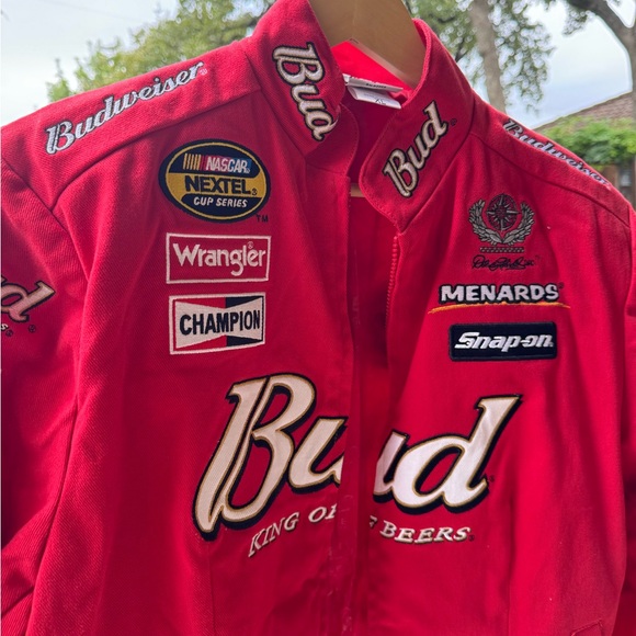 Budweiser Dale Earnhardt Jr NASCAR Vintage Racing Jacket - Picture 3 of 7